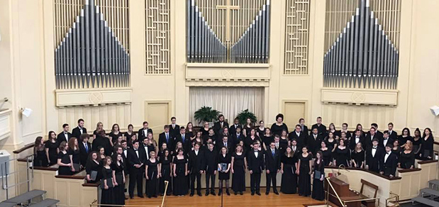 West Virginia University at Parkersburg chorale students perform in WV-ACDA Collegiate Honor Choir