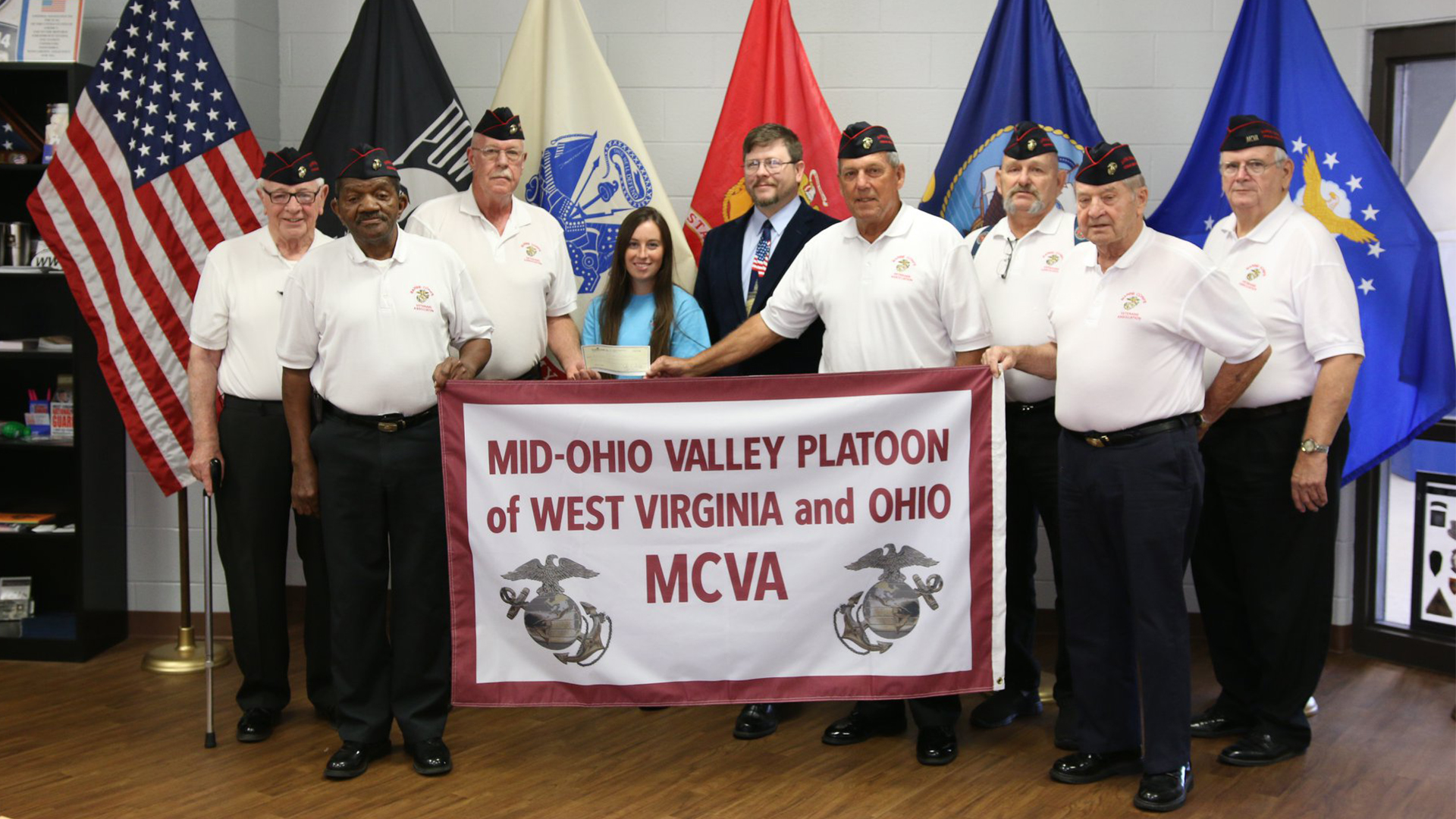 WVU Parkersburg student and veteran receives scholarship from local Marine Corps Veterans Association