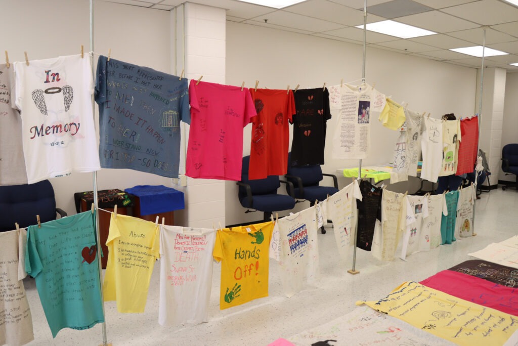 WVU Parkersburg observes Domestic Violence Awareness Month with Clothesline Project Display